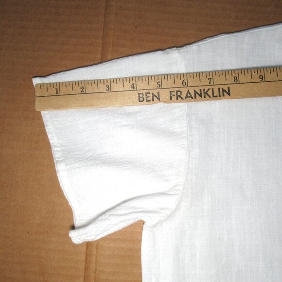 Princess Polly White Cotton Sheer Hem Top | Size US 0 - Picture 5 of 10